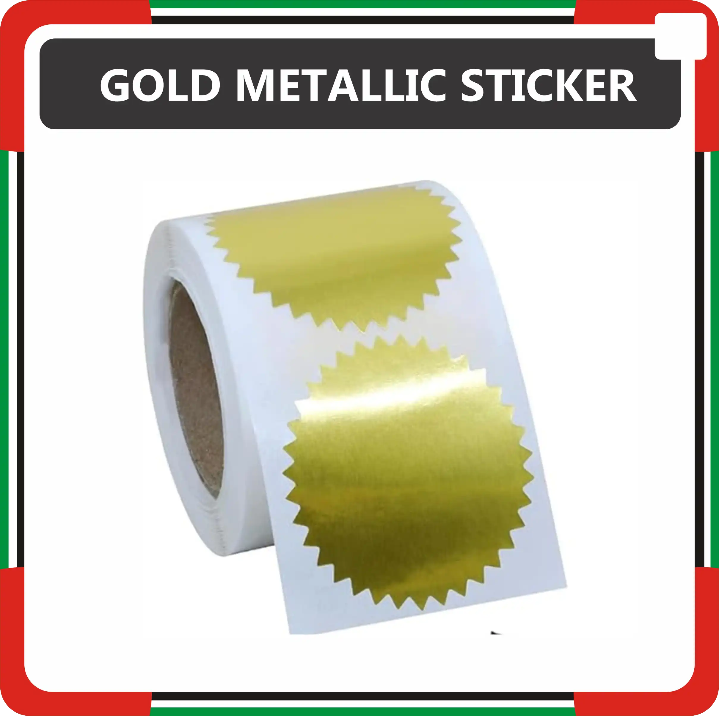 Gold Metallic Stickers For Embosser Stamp in Dubai UAE Self-Adhesive Round Gold Metallic Stickers For Embossing Stamp With Home Delivery Service in 48 hrs. Serrated Edge Golden Blank Embossing Labels in UAE with Urgent Delivery Service. Gold Foil Seals Stickers Available With Us For Certificates & Official Seal. Golden Sticker Shop Near Me